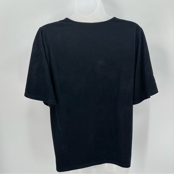 Z Supply Top Microsuede Black Short Sleeve Women’s S Vneck Shirt - Picture 4 of 10